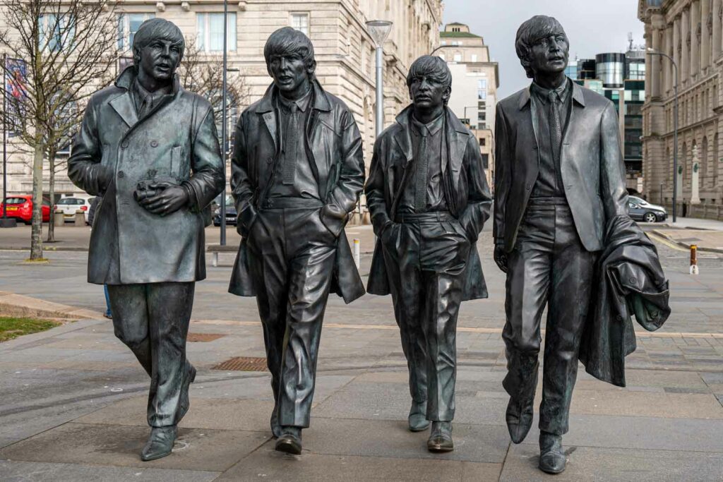 Den Beatles wurde in Liverpool ein Denkm,al gesetzt