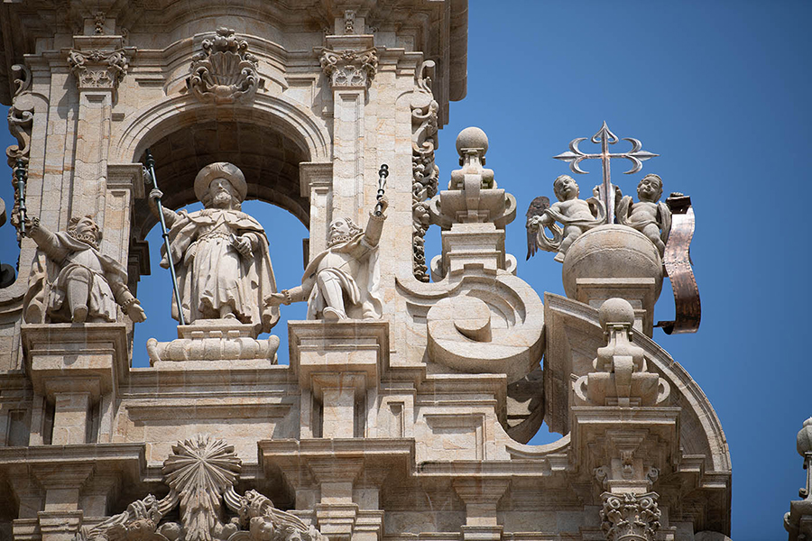 Die kathedrale von Santiago de Compostela ist das Ziel der Pilger
